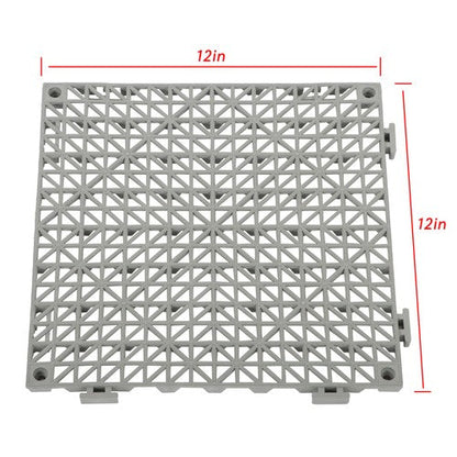 12x12Inch Interlocking Drainage Floor Tiles Modular Interlocking Tile 55Pcs Gray