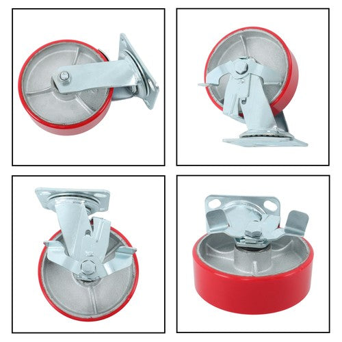 1 Pack 6" Casters Heavy Duty Industrial Caster Wheels Polyurethane Swivel Caster