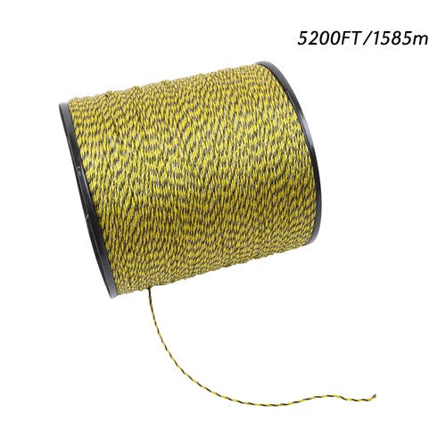 Yellow and Black 5200Ft 1585m 6 Stainless Steel Strands Fence Wire 140 Pounds