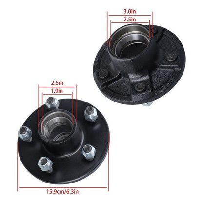 2- 5x4.75 Idler Hubs Fits 3500 lbs.#84  Bearing Kits Replace Trailer Axle