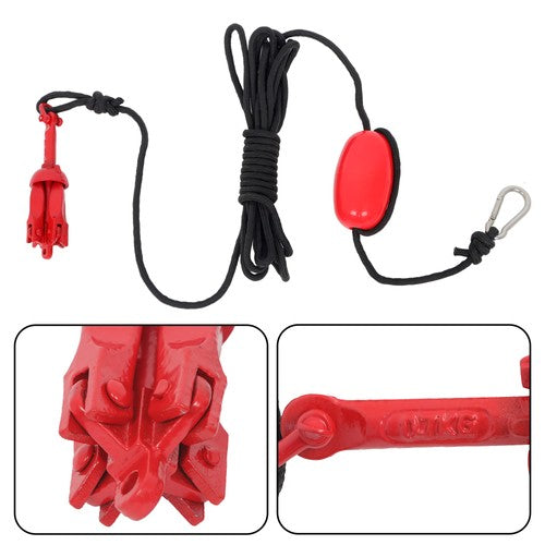 For PWC Canoe Jet Ski 2× New Marine Kayak Folding Anchor Kit 1.5Lb Red