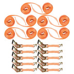 (10) 1.5" x15' 4000lb Ratchet Tie Down Cargo Straps J Hooks Heavy Duty Tie Downs