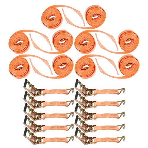 (10) 1.5" x15' 4000lb Ratchet Tie Down Cargo Straps J Hooks Heavy Duty Tie Downs