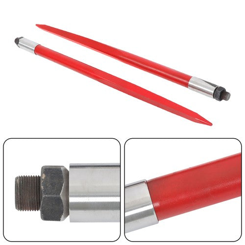 Hay Bale Spear 39" 3000 lbs Capacity Spike Fork for Tractors Loaders 2pcs