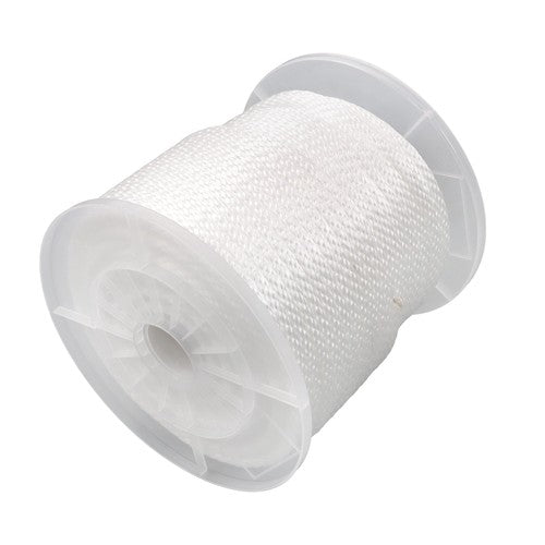 5/16 Inch 250ft White Nylon Solid Braid Rope | High UV & Abrasion Resistance