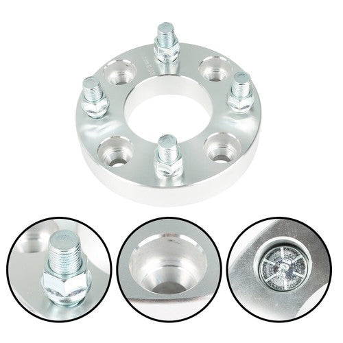 Wheel Flange 1" 4x101.6mm Hub Bore 62mm Thread Size 1/2"x20 Silver 2Pcs