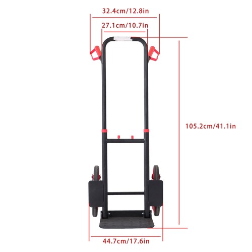 W/ 6 TPR Wheels Stair Climbing Hand Truck Capacity:440lbs Telescoping Handle