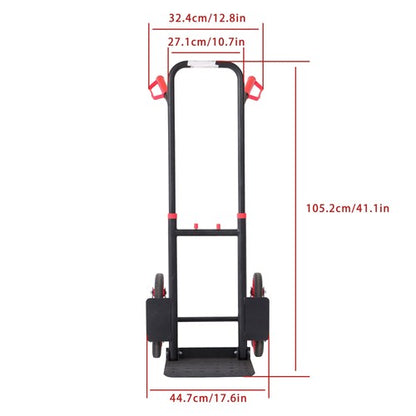W/ 6 TPR Wheels Stair Climbing Hand Truck Capacity:440lbs Telescoping Handle