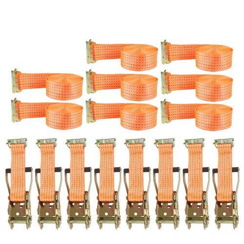 8 Set  E-Track Ratchet Straps 2" x15' 4400LB Tie Down USA
