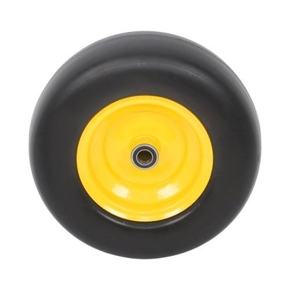 2Pcs 13x5.00-6 Flat Free Lawn Mower Tire And Wheel Solid Smooth Tread Yellow Rim