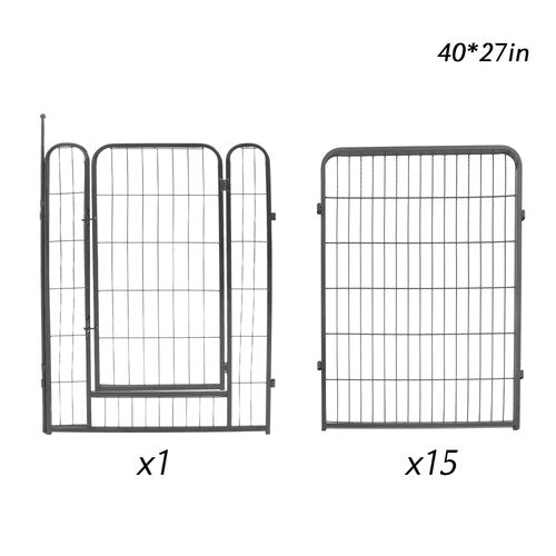 16 Panels 40 x 27 inch Dog Playpen Crate Fence Pet PlayPen Exercise Cage