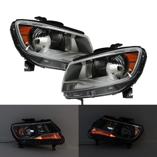 Headlights Black Fit For Chevy Colorado 2015-2022 Halogen Projector LH & RH Pair