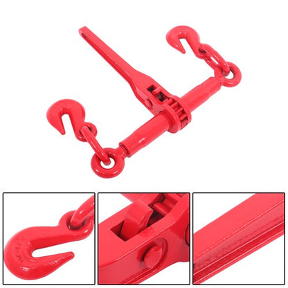 Red 1/4in-5/16in G70 7800lbs W/G70 Grab Hook Adjustable Chain Binders ×2 Steel