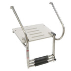 USA 3-step Stainless Steel Ship Ladder With Platform Marine With Telescoping