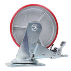 1 x 6' Heavy Duty Metal CASTERS  Construction Red With Brakes