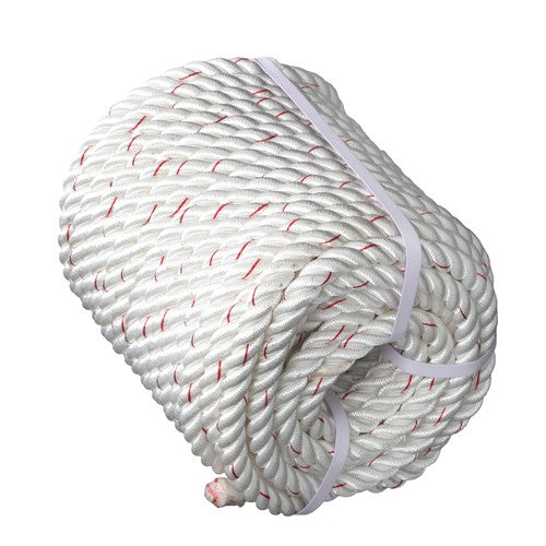 3/4IN x120FT High Strength Braided Rope Breaking Strength 2038 Pounds White Red