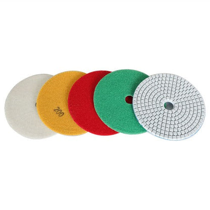 5 Inch Diamond Concrete Polishing Pads Wet Dry Set for Quartz Marble Stone NEW
