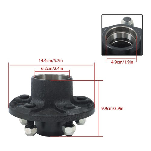 1 Set Fit For 5 on 4.5" Wheel Hub Kit and 8.25" Round #84 Spindle (7-Piece Set)