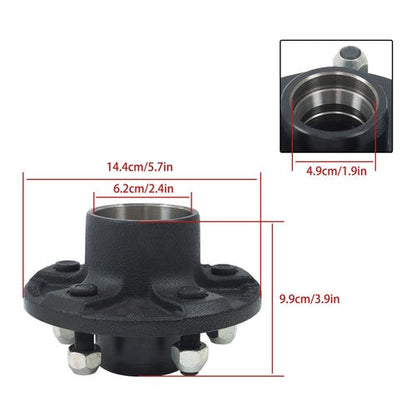 1 Set Fit For 5 on 4.5" Wheel Hub Kit and 8.25" Round #84 Spindle (7-Piece Set)
