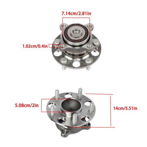 2pc For Honda Accord 2008-2012 For Acura TSX 2010-2014 V6 Rear Wheel Hub Bearing