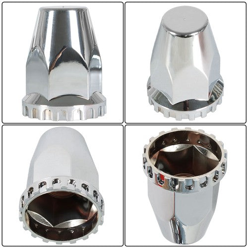 Wheel Axle Hub Cover Kit Semi Truck Wheel Front 33mm Nut Covers Set 2 Of Chrome
