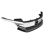 Front Bumper Upper Grille w/ Chrome Trim for 2016 2017 for Honda Accord EX