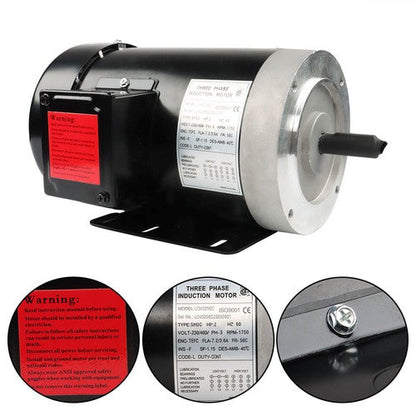 1800 RPM 2 HP General Electric Motor 3 Phase 56C Frame TEFC 230 / 460 Volt New