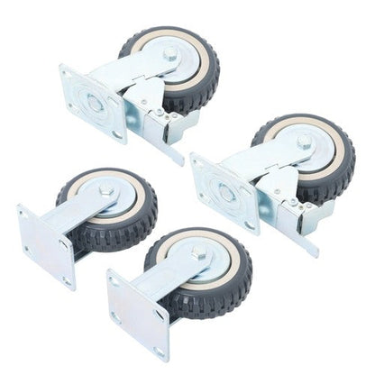4 pieces of gray PU straight wheel polyurethane swivel wheels 2 straight wheels