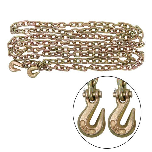 Binder Transport Chain G80 Steel 7100Lbs Tow Chain 3/8In × 20FT With Grab Hooks