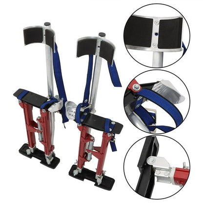 Adjustable Height Drywall Stilts Aluminum Tool For Painting Painter Red 18"-30"