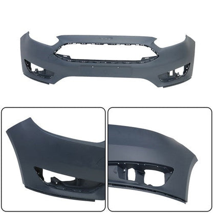Chrome Black Complete Front Bumper Cover+Grill Set For Ford Focus 2015-2018