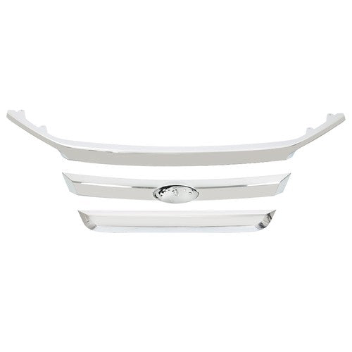 For Ford Fusion Chrome 2010-2012 Front Upper Grill Grille Molding Trim Set 3Pcs
