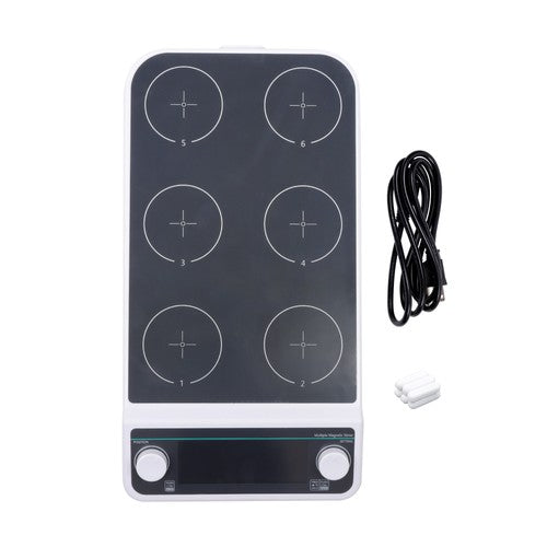 6 Magnetic Stirrer Multi-Position Magnetic 6x500ml 50-1200RPM 120℃/248℉