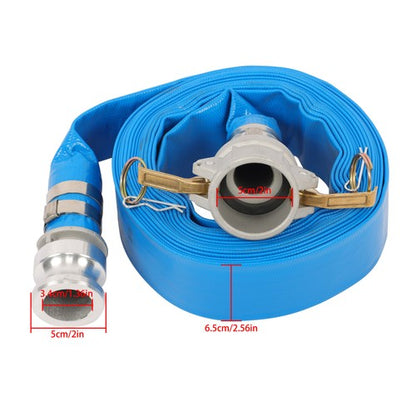 For Pool 1-1/2" x 25ft PVC Irrigation Discharge Hose With Aluminum Connectors