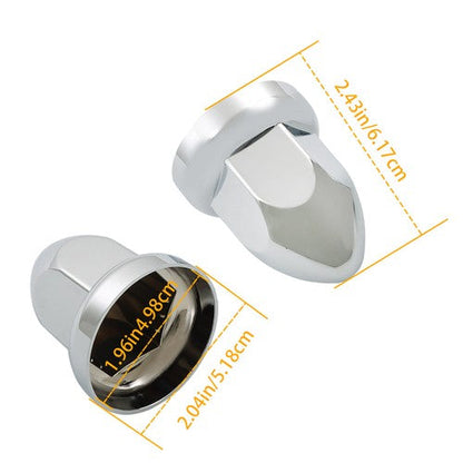 40pcs ABS Chrome 33mm Push-on Bullet Flanged Lug Nut Covers for Semi Trucks