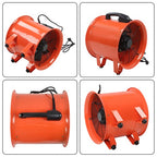 Industrial Portable Blower Steel Orange 520W 2300CFM 3300RPM 12' 32.8ft Ducting