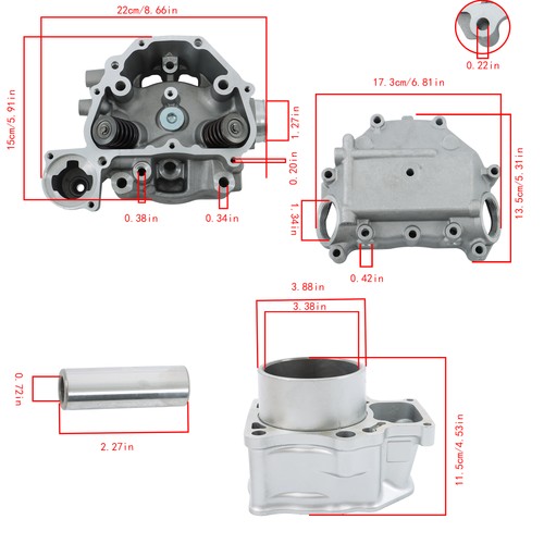 Cylinder Head Cover + Cylinder Head Sleeve Cylinder Gasket Kit For HONDA TRX500