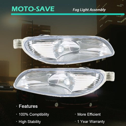 Pair LH+RH Front Fog Lights w/9006 Bulbs For Toyota Camry Corolla Solara 02-08
