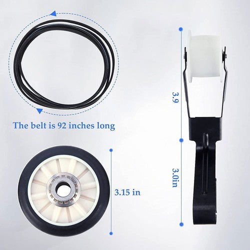 WP4392065 Dryer Belt Drum Pulley Kit for Whirlpool Kenmore 341241 349241T 691366
