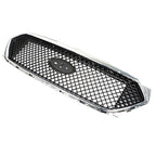 Mesh Front Upper Bumper Grille Plastic Chrome Frame For Ford Taurus 2013-2019
