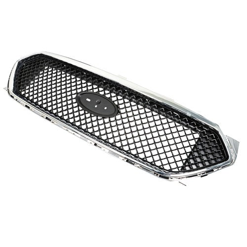 Mesh Front Upper Bumper Grille Plastic Chrome Frame For Ford Taurus 2013-2019