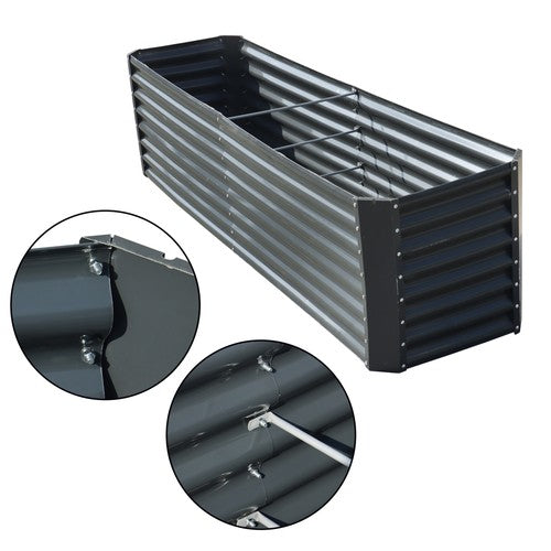 8x2x2 Ft Metal Raised Garden Beds Metal Planter Box Easy Assembl