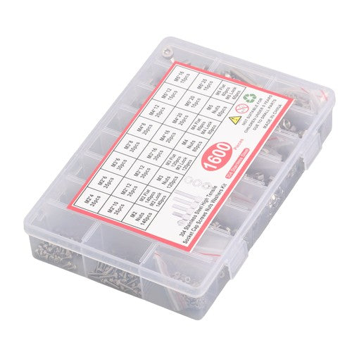 1600 Piece Metric Screw Assortment,M2 M3 M4 M5 Metric Bolt ,304 Stainless Steel