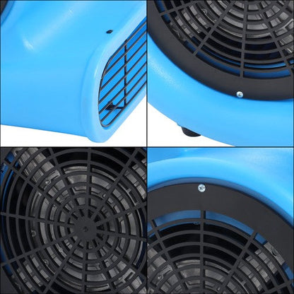 Powerful 1HP 4000CFM 15ft Three-Speed Adjustable Carpet Dryer - Blue Fan