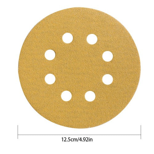100 Pack 5 Inch 8-Hole 100 Grit Hook-and-Loop Sanding Disc Sander Paper