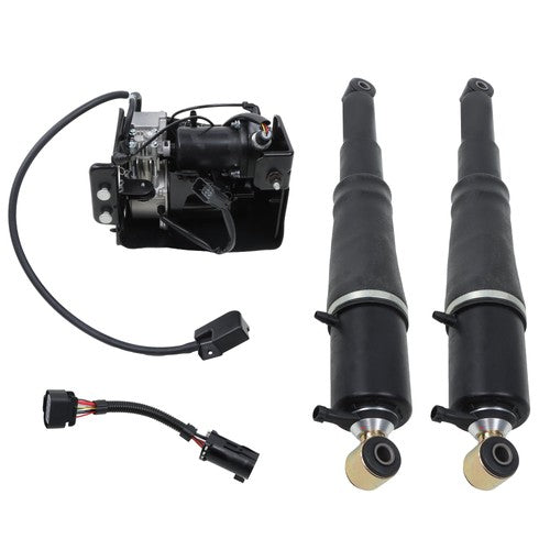 Rear Pair Air Suspension Shocks & Compressor For Chevrolet Cadillac GMC 01-13