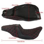 Red Lattice Stitch Carbon Fiber Gripper Step 2 Up Seat For Touring 2008-2020