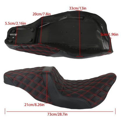 Red Lattice Stitch Carbon Fiber Gripper Step 2 Up Seat For Touring 2008-2020