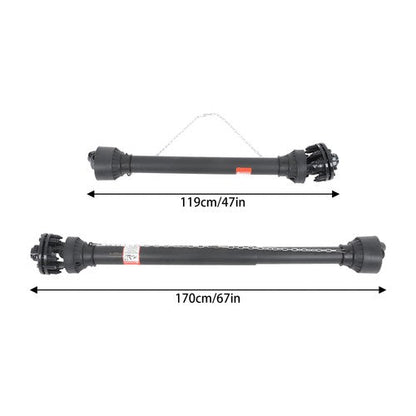 47-67" T6 PTO Shaft PTO Drive Shaft 1-3/8" x 6 Spline End w/Slip Clutch New