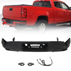 Rear Step Bumper Black For 2015-2022 Chevy Colorado Canyon W/o Sensor Holes